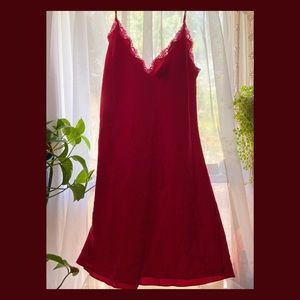 🗝 Vintage Red n Pink Silk Slip Dress 🗝